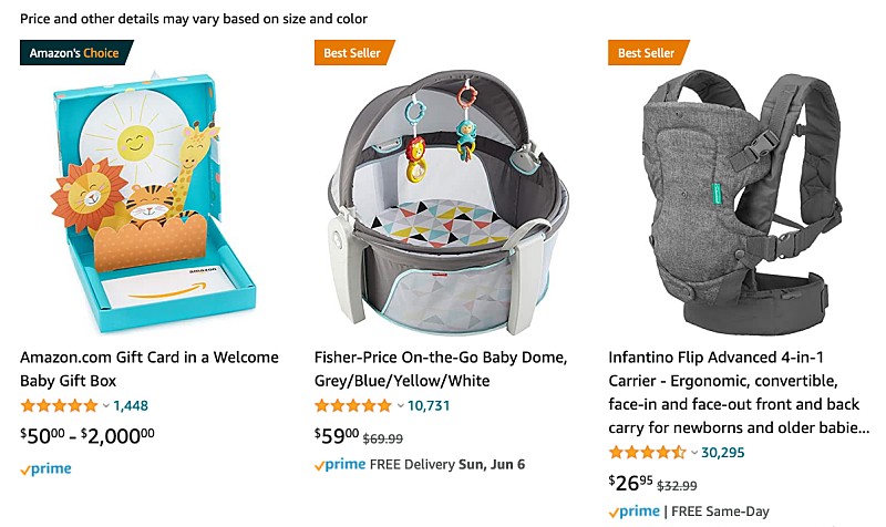 Baby items for sale with amazon prime min