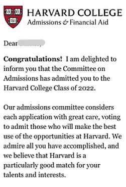 Harvard acceptance notice_opt acceptance notification from Harvard